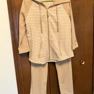 Matching pants and zip up hoodie